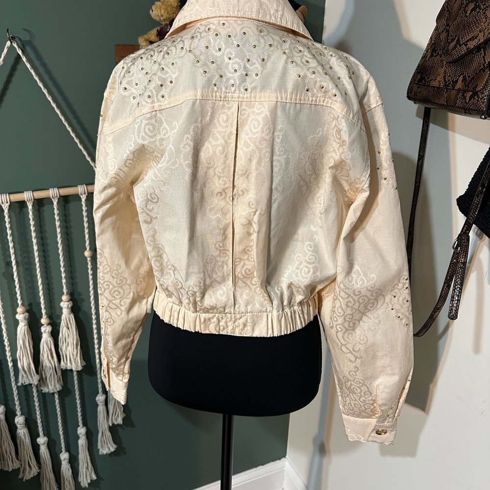 Vintage Cache Cropped Ivory Studded Jacket Made in USA (see sizing) - Picture 4 of 6